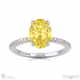 yellow lab grown diamond four claw hidden halo side diamond engagement ring white gold with 9k white gold metal and oval shape diamond