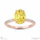 yellow lab grown diamond four claw hidden halo side diamond engagement ring rose gold with 9k rose gold metal and oval shape diamond