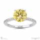yellow natural diamond low hidden halo round cut engagement ring white gold with 18k white gold metal and round shape diamond
