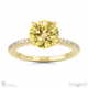 yellow lab grown diamond low hidden halo round cut engagement ring yellow gold with 9k yellow gold metal and round shape diamond