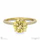 yellow lab grown diamond low hidden halo round cut engagement ring yellow gold with 9k yellow gold metal and round shape diamond