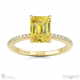 yellow natural diamond low hidden halo emerald cut engagement ring yellow gold with 18k yellow gold metal and emerald shape diamond
