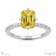 yellow natural diamond low hidden halo emerald cut cross claws engagement ring white gold with 9k white gold metal and emerald shape diamond