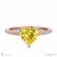 yellow lab grown diamond low hidden halo heart cut engagement ring rose gold with 9k rose gold metal and heart shape diamond