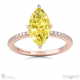 yellow lab grown diamond low hidden halo marquise cut engagement ring rose gold with 9k rose gold metal and marquise shape diamond