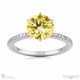 lady liberty yellow lab grown diamond round cut side stone engagement ring white gold with 9k white gold metal and round shape diamond