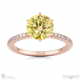 lady liberty yellow lab grown diamond round cut side stone engagement ring rose gold with 9k rose gold metal and round shape diamond