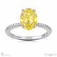 yellow lab grown diamond double hidden halo oval cut side stone engagement ring white gold with 18k white gold metal and oval shape diamond