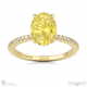 yellow lab grown diamond double hidden halo oval cut side stone engagement ring yellow gold with 9k yellow gold metal and oval shape diamond