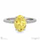 yellow lab grown diamond oval cut hidden halo sidestones engagement ring white gold with 9k white gold metal and oval shape diamond