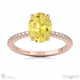 yellow lab grown diamond oval cut hidden halo side stones engagement ring rose gold with 18k rose gold metal and oval shape diamond
