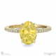 yellow lab grown diamond hidden halo side stone engagement ring yellow gold with 18k yellow gold metal and oval shape diamond