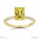 yellow lab grown diamond double hidden halo side stone engagement ring yellow gold with 18k yellow gold metal and emerald shape diamond