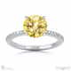 yellow lab grown diamond round double hidden halo side stone engagement ring white gold with 9k white gold metal and round shape diamond
