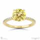 yellow natural diamond hidden halo round side stone engagement ring yellow gold with 9k yellow gold metal and round shape diamond
