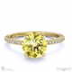 yellow natural diamond hidden halo round side stone engagement ring yellow gold with 9k yellow gold metal and round shape diamond