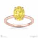 yellow lab grown diamond oval hidden halo solitare engagement ring rose gold with 18k rose gold metal and oval shape diamond