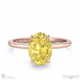 yellow lab grown diamond oval hidden halo solitare engagement ring rose gold with 18k rose gold metal and oval shape diamond