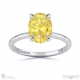 yellow lab grown diamond hidden halo oval claw set diamonds solitaire engagement ring white gold with 18k white gold metal and oval shape diamond