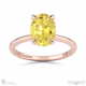 yellow lab grown diamond hidden halo oval claw set diamonds solitaire engagement ring rose gold with 9k rose gold metal and oval shape diamond