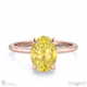 yellow lab grown diamond hidden halo oval claw set diamonds solitaire engagement ring rose gold with 9k rose gold metal and oval shape diamond