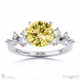 yellow lab grown diamond fairy side stone engagement ring white gold with 18k white gold metal and round shape diamond