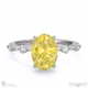 yellow natural diamond bubble drop side stone hidden halo oval cut engagement ring white gold with 9k white gold metal and oval shape diamond
