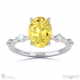 yellow natural diamond bubble drop side stone hidden halo oval cut engagement ring white gold with 9k white gold metal and oval shape diamond