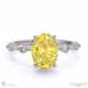 yellow lab grown diamond bubble drop oval cut engagement ring white gold with 18k white gold metal and oval shape diamond