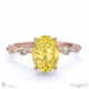 yellow natural diamond bubble drop oval cut engagement ring rose gold with 9k rose gold metal and oval shape diamond