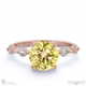 yellow lab grown diamond bubble drop hidden halo round cut engagement ring rose gold with 9k rose gold metal and round shape diamond