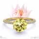 blushing bride fynbos yellow lab grown diamond high set engagement ring yellow gold with 18k yellow gold metal and round shape diamond