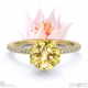 blushing bride fynbos flower yellow lab grown diamond round cut engagement ring yellow gold with 18k yellow gold metal and round shape diamond