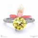 disa orchid yellow natural diamond low-set pavé side diamonds engagement ring platinum with platinum metal and round shape diamond