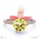 disa orchid yellow natural diamond low-set pavé side diamonds engagement ring rose gold with 9k rose gold metal and round shape diamond