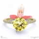disa orchid yellow lab grown diamond low-set pavé side diamonds engagement ring yellow gold with 18k yellow gold metal and round shape diamond