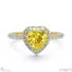 yellow lab grown diamond heart halo engagement ring yellow gold with 18k yellow gold metal and heart shape diamond