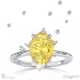 southern cross star yellow natural diamond celestial oval engagement ring white gold with 18k white gold metal and oval shape diamond