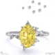 pleiades star yellow lab grown diamond oval engagement ring white gold with 18k white gold metal and oval shape diamond