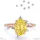 pleiades star yellow lab grown diamond oval engagement ring rose gold with 18k rose gold metal and oval shape diamond