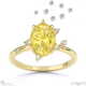 pleiades star yellow lab grown diamond oval engagement ring yellow gold with 18k yellow gold metal and oval shape diamond