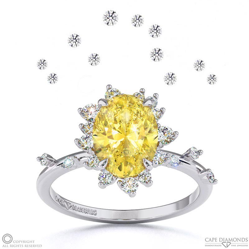 Karoo Stars Yellow Natural Diamond Engagement Ring White Gold
