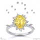 karoo stars yellow natural diamond engagement ring white gold with 18k white gold metal and oval shape diamond