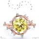 milky way star yellow lab grown diamond round engagement ring rose gold with 18k rose gold metal and round shape diamond