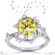 milky way star yellow lab grown diamond round engagement ring white gold with 18k white gold metal and round shape diamond