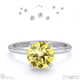starlit yellow lab grown diamond hidden halo round engagement ring white gold with 9k white gold metal and round shape diamond