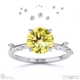 starlit yellow natural diamond hidden halo round side stone engagement ring white gold with 9k white gold metal and round shape diamond