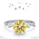 starlit yellow natural diamond hidden halo round side stone engagement ring white gold with 9k white gold metal and round shape diamond