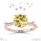 starlit yellow lab grown diamond hidden halo round side stone engagement ring rose gold with 18k rose gold metal and round shape diamond