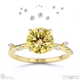 starlit yellow natural diamond hidden halo round side stone engagement ring yellow gold with 9k yellow gold metal and round shape diamond